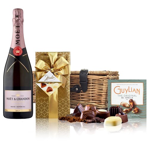 Moet & Chandon Rose Champagne 75cl And Chocolates Hamper